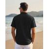 TACVASEN Men’s Button Down Shirts Short Sleeve Casual Shirt Summer Beach Wedding Vacation Shirt with Pocket(Black)